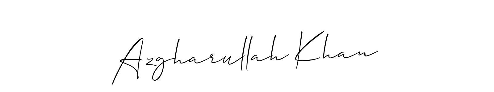 Create a beautiful signature design for name Azgharullah Khan. With this signature (Allison_Script) fonts, you can make a handwritten signature for free. Azgharullah Khan signature style 2 images and pictures png