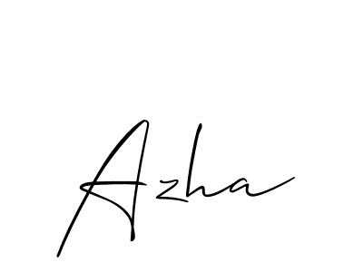 Make a beautiful signature design for name Azha. Use this online signature maker to create a handwritten signature for free. Azha signature style 2 images and pictures png