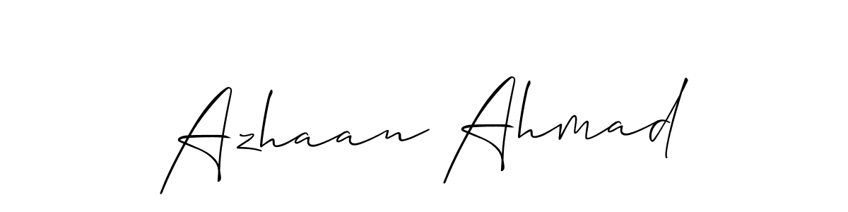 Use a signature maker to create a handwritten signature online. With this signature software, you can design (Allison_Script) your own signature for name Azhaan Ahmad. Azhaan Ahmad signature style 2 images and pictures png