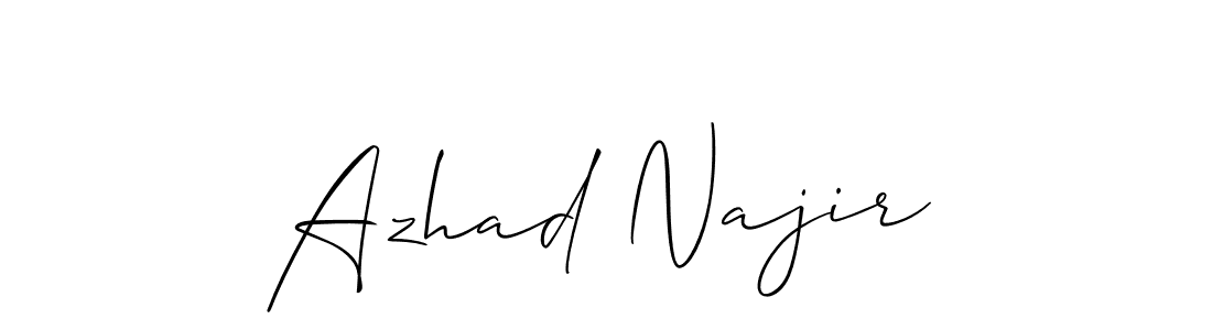 Create a beautiful signature design for name Azhad Najir. With this signature (Allison_Script) fonts, you can make a handwritten signature for free. Azhad Najir signature style 2 images and pictures png