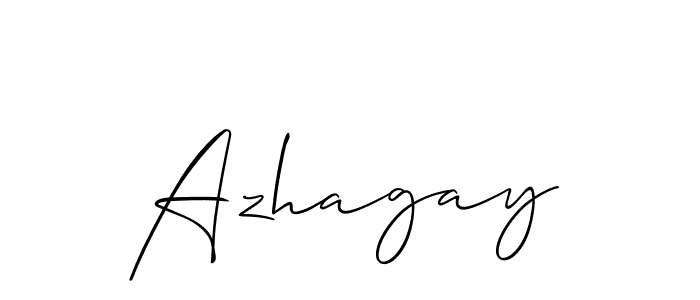 The best way (Allison_Script) to make a short signature is to pick only two or three words in your name. The name Azhagay include a total of six letters. For converting this name. Azhagay signature style 2 images and pictures png