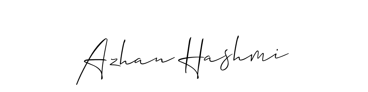 The best way (Allison_Script) to make a short signature is to pick only two or three words in your name. The name Azhan Hashmi include a total of six letters. For converting this name. Azhan Hashmi signature style 2 images and pictures png