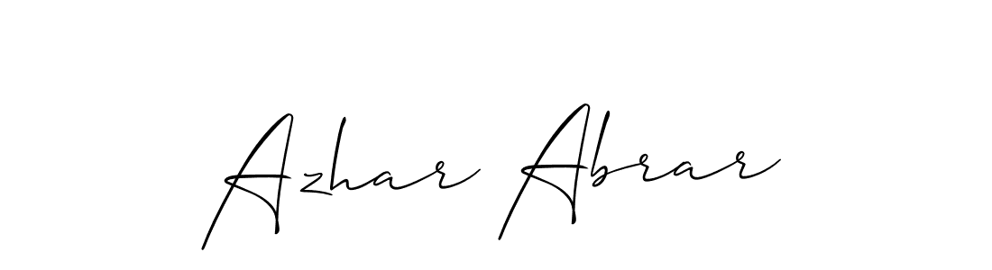 Use a signature maker to create a handwritten signature online. With this signature software, you can design (Allison_Script) your own signature for name Azhar Abrar. Azhar Abrar signature style 2 images and pictures png