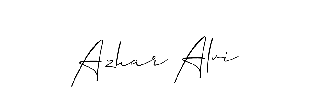 Similarly Allison_Script is the best handwritten signature design. Signature creator online .You can use it as an online autograph creator for name Azhar Alvi. Azhar Alvi signature style 2 images and pictures png