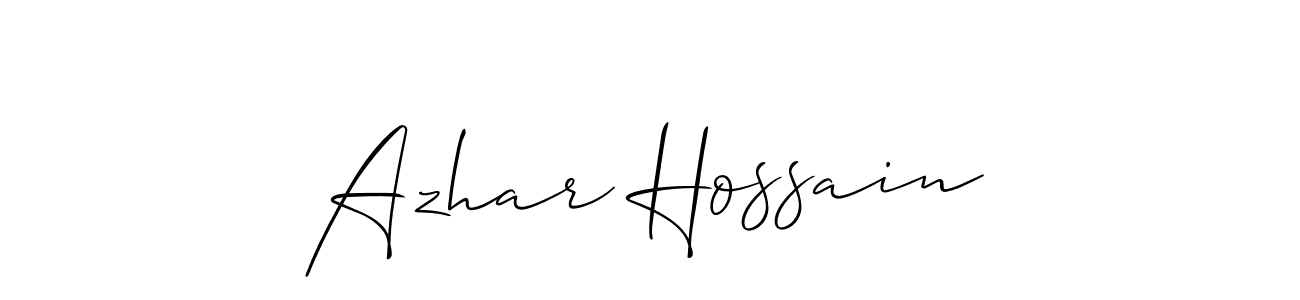 How to make Azhar Hossain name signature. Use Allison_Script style for creating short signs online. This is the latest handwritten sign. Azhar Hossain signature style 2 images and pictures png