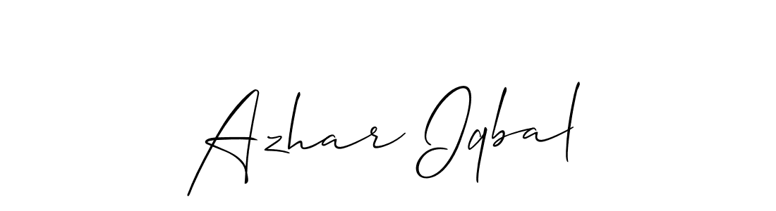 Allison_Script is a professional signature style that is perfect for those who want to add a touch of class to their signature. It is also a great choice for those who want to make their signature more unique. Get Azhar Iqbal name to fancy signature for free. Azhar Iqbal signature style 2 images and pictures png