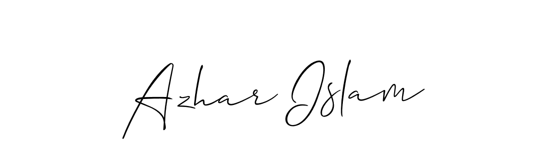 Use a signature maker to create a handwritten signature online. With this signature software, you can design (Allison_Script) your own signature for name Azhar Islam. Azhar Islam signature style 2 images and pictures png