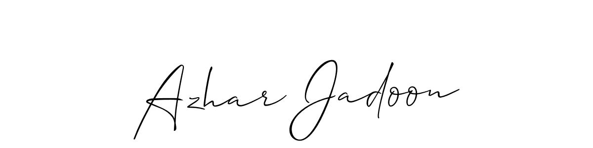 You should practise on your own different ways (Allison_Script) to write your name (Azhar Jadoon) in signature. don't let someone else do it for you. Azhar Jadoon signature style 2 images and pictures png