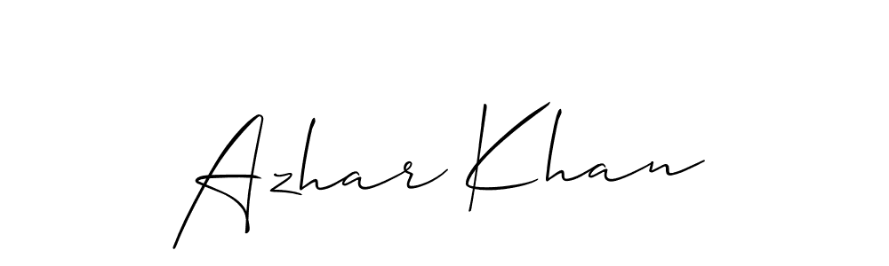 You should practise on your own different ways (Allison_Script) to write your name (Azhar Khan) in signature. don't let someone else do it for you. Azhar Khan signature style 2 images and pictures png