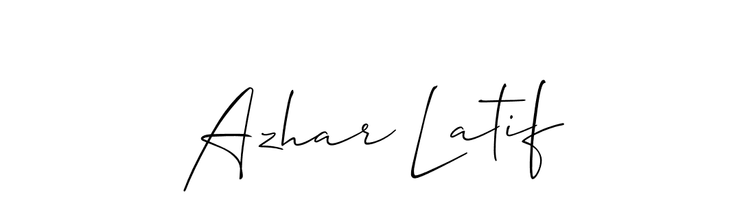 Also You can easily find your signature by using the search form. We will create Azhar Latif name handwritten signature images for you free of cost using Allison_Script sign style. Azhar Latif signature style 2 images and pictures png