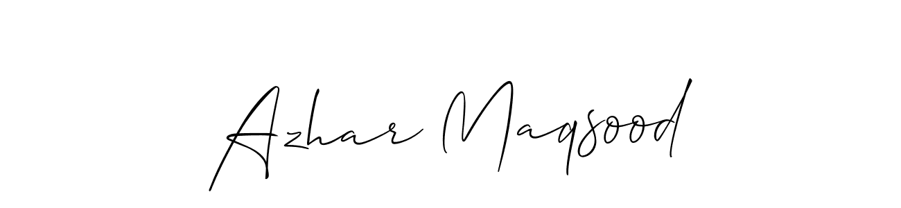 How to make Azhar Maqsood name signature. Use Allison_Script style for creating short signs online. This is the latest handwritten sign. Azhar Maqsood signature style 2 images and pictures png