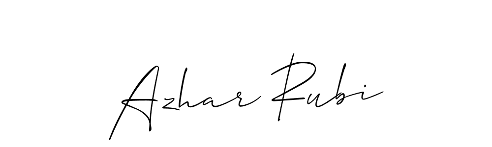 Make a beautiful signature design for name Azhar Rubi. With this signature (Allison_Script) style, you can create a handwritten signature for free. Azhar Rubi signature style 2 images and pictures png