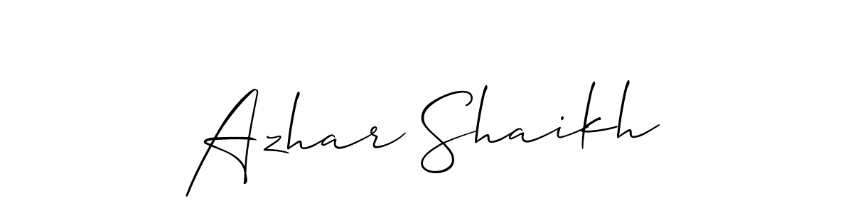 You should practise on your own different ways (Allison_Script) to write your name (Azhar Shaikh) in signature. don't let someone else do it for you. Azhar Shaikh signature style 2 images and pictures png