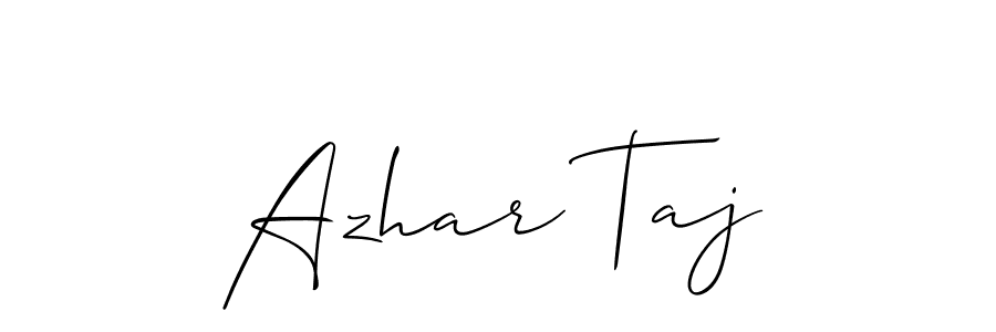 You can use this online signature creator to create a handwritten signature for the name Azhar Taj. This is the best online autograph maker. Azhar Taj signature style 2 images and pictures png