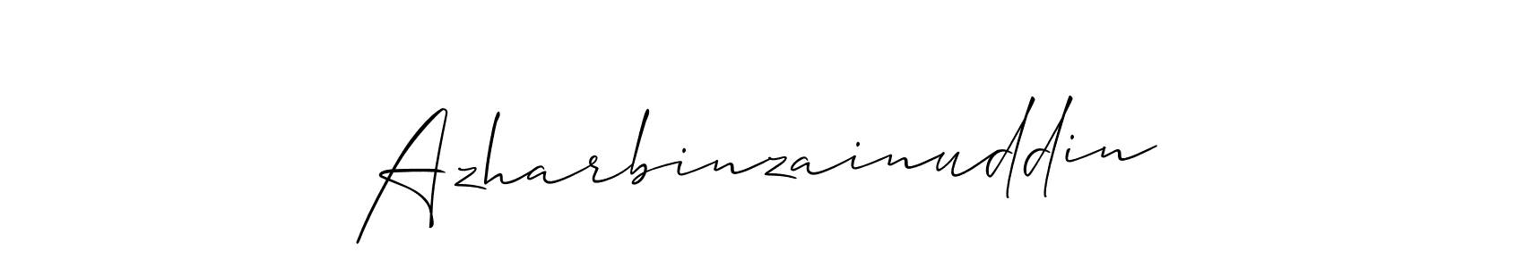 Use a signature maker to create a handwritten signature online. With this signature software, you can design (Allison_Script) your own signature for name Azharbinzainuddin. Azharbinzainuddin signature style 2 images and pictures png