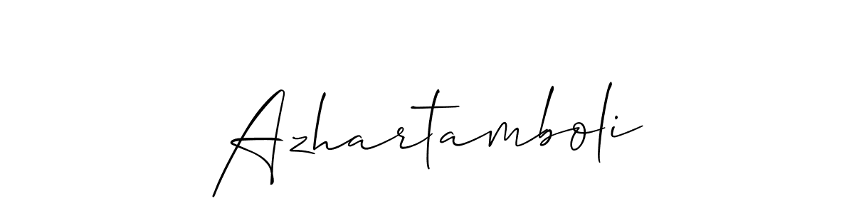 Similarly Allison_Script is the best handwritten signature design. Signature creator online .You can use it as an online autograph creator for name Azhartamboli. Azhartamboli signature style 2 images and pictures png