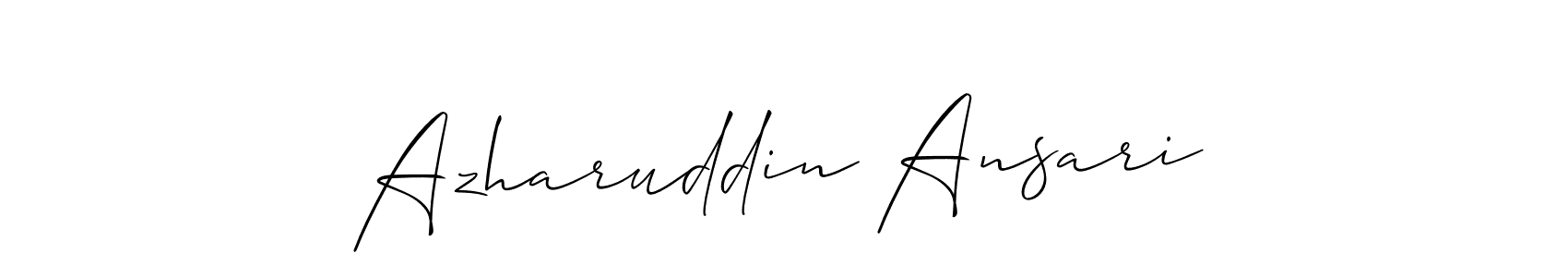 if you are searching for the best signature style for your name Azharuddin Ansari. so please give up your signature search. here we have designed multiple signature styles  using Allison_Script. Azharuddin Ansari signature style 2 images and pictures png