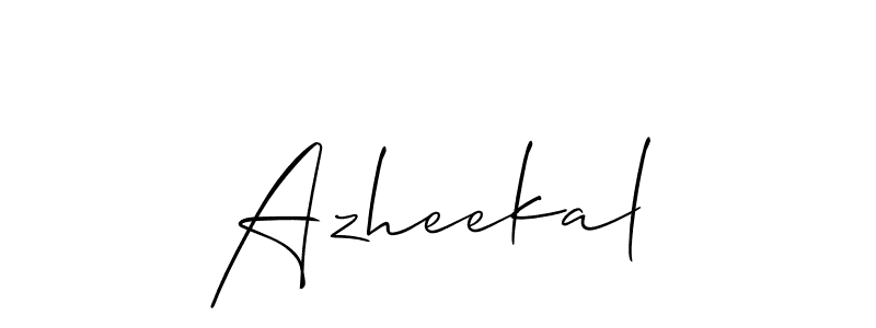 How to make Azheekal name signature. Use Allison_Script style for creating short signs online. This is the latest handwritten sign. Azheekal signature style 2 images and pictures png