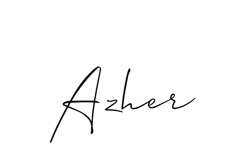 Also we have Azher name is the best signature style. Create professional handwritten signature collection using Allison_Script autograph style. Azher signature style 2 images and pictures png