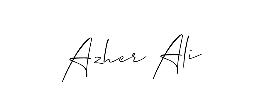 How to make Azher Ali name signature. Use Allison_Script style for creating short signs online. This is the latest handwritten sign. Azher Ali signature style 2 images and pictures png