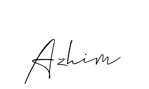 Design your own signature with our free online signature maker. With this signature software, you can create a handwritten (Allison_Script) signature for name Azhim. Azhim signature style 2 images and pictures png