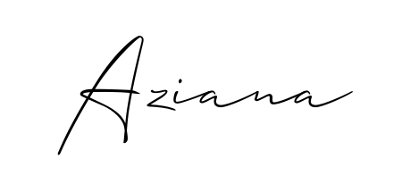 Use a signature maker to create a handwritten signature online. With this signature software, you can design (Allison_Script) your own signature for name Aziana. Aziana signature style 2 images and pictures png