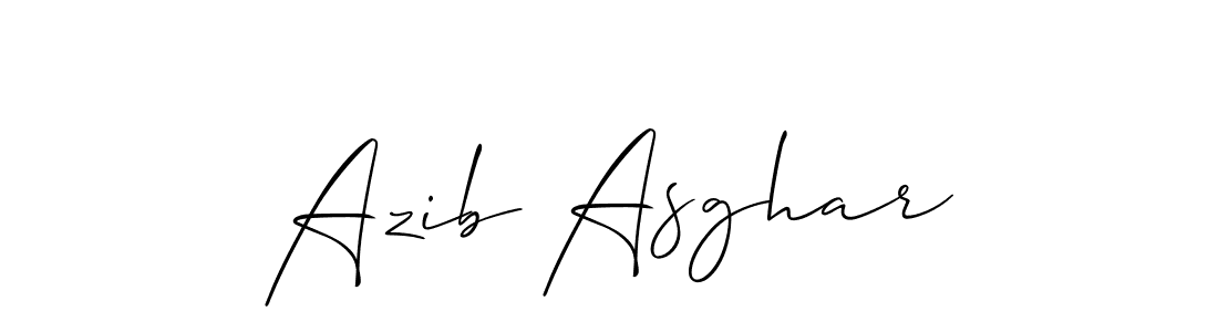 How to make Azib Asghar signature? Allison_Script is a professional autograph style. Create handwritten signature for Azib Asghar name. Azib Asghar signature style 2 images and pictures png