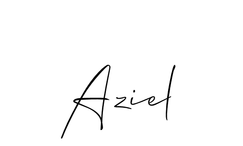 Aziel stylish signature style. Best Handwritten Sign (Allison_Script) for my name. Handwritten Signature Collection Ideas for my name Aziel. Aziel signature style 2 images and pictures png