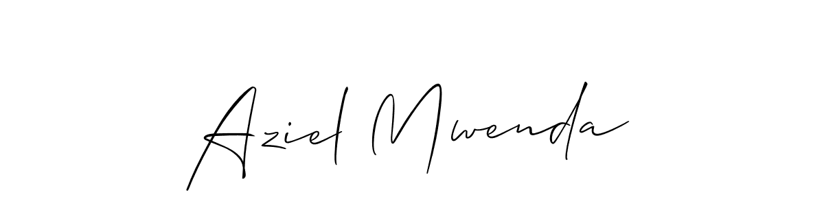 Similarly Allison_Script is the best handwritten signature design. Signature creator online .You can use it as an online autograph creator for name Aziel Mwenda. Aziel Mwenda signature style 2 images and pictures png