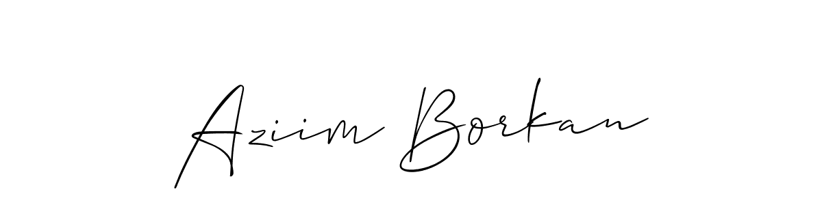 if you are searching for the best signature style for your name Aziim Borkan. so please give up your signature search. here we have designed multiple signature styles  using Allison_Script. Aziim Borkan signature style 2 images and pictures png