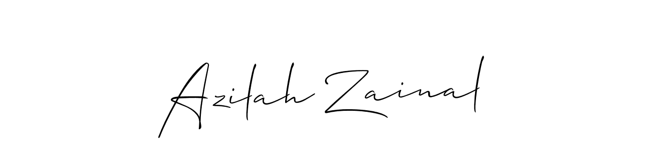 You should practise on your own different ways (Allison_Script) to write your name (Azilah Zainal) in signature. don't let someone else do it for you. Azilah Zainal signature style 2 images and pictures png