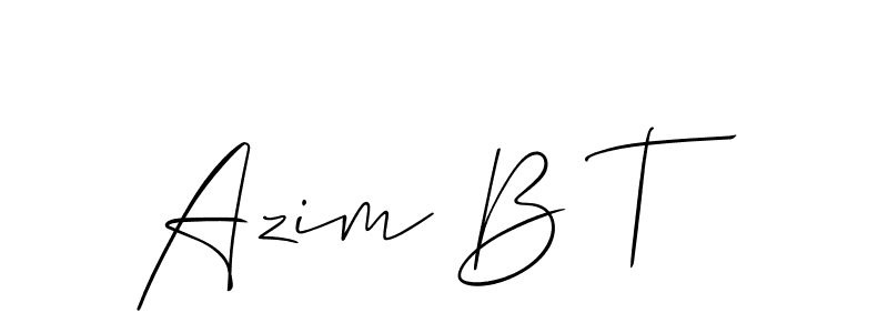 It looks lik you need a new signature style for name Azim B T. Design unique handwritten (Allison_Script) signature with our free signature maker in just a few clicks. Azim B T signature style 2 images and pictures png