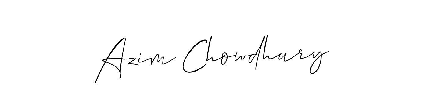 Make a beautiful signature design for name Azim Chowdhury. With this signature (Allison_Script) style, you can create a handwritten signature for free. Azim Chowdhury signature style 2 images and pictures png