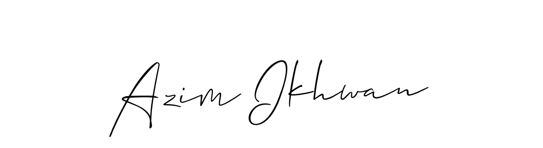 Make a short Azim Ikhwan signature style. Manage your documents anywhere anytime using Allison_Script. Create and add eSignatures, submit forms, share and send files easily. Azim Ikhwan signature style 2 images and pictures png