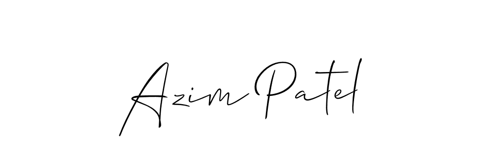 Allison_Script is a professional signature style that is perfect for those who want to add a touch of class to their signature. It is also a great choice for those who want to make their signature more unique. Get Azim Patel name to fancy signature for free. Azim Patel signature style 2 images and pictures png