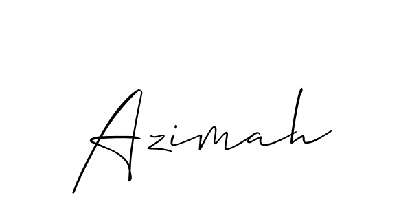 Allison_Script is a professional signature style that is perfect for those who want to add a touch of class to their signature. It is also a great choice for those who want to make their signature more unique. Get Azimah name to fancy signature for free. Azimah signature style 2 images and pictures png