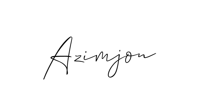 Also we have Azimjon name is the best signature style. Create professional handwritten signature collection using Allison_Script autograph style. Azimjon signature style 2 images and pictures png