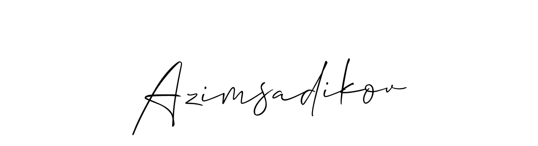 It looks lik you need a new signature style for name Azimsadikov. Design unique handwritten (Allison_Script) signature with our free signature maker in just a few clicks. Azimsadikov signature style 2 images and pictures png