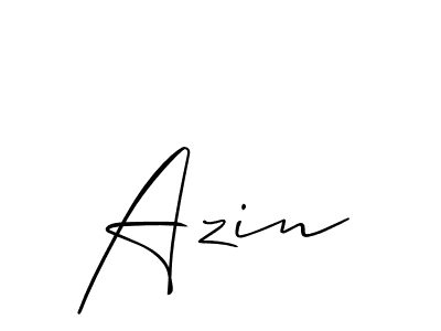 Make a beautiful signature design for name Azin. With this signature (Allison_Script) style, you can create a handwritten signature for free. Azin signature style 2 images and pictures png