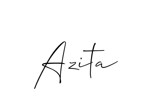 The best way (Allison_Script) to make a short signature is to pick only two or three words in your name. The name Azita include a total of six letters. For converting this name. Azita signature style 2 images and pictures png