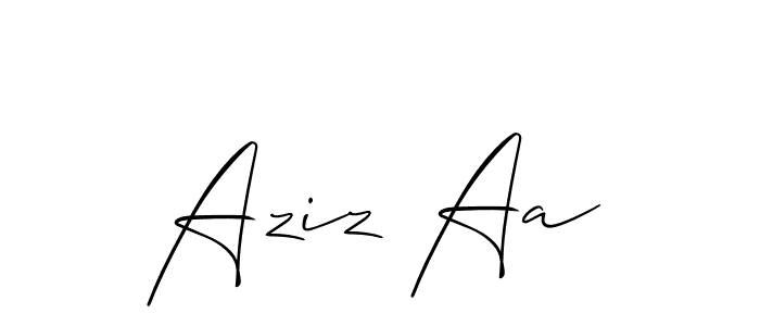 Similarly Allison_Script is the best handwritten signature design. Signature creator online .You can use it as an online autograph creator for name Aziz Aa. Aziz Aa signature style 2 images and pictures png