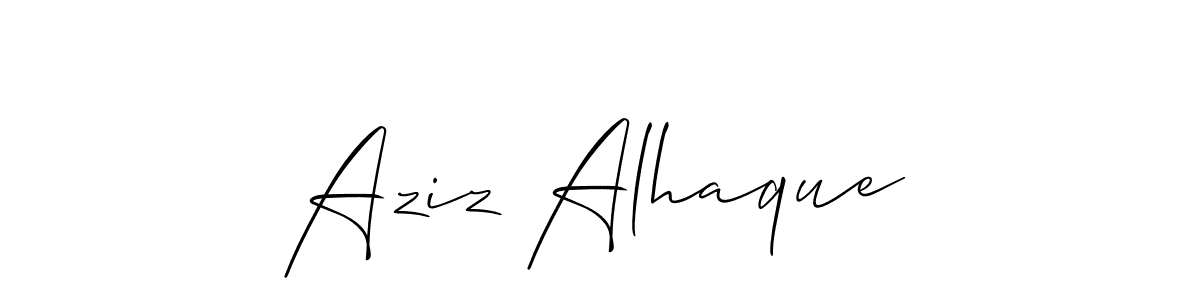 Make a short Aziz Alhaque signature style. Manage your documents anywhere anytime using Allison_Script. Create and add eSignatures, submit forms, share and send files easily. Aziz Alhaque signature style 2 images and pictures png