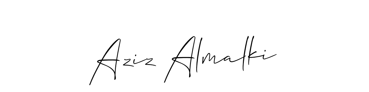 The best way (Allison_Script) to make a short signature is to pick only two or three words in your name. The name Aziz Almalki include a total of six letters. For converting this name. Aziz Almalki signature style 2 images and pictures png