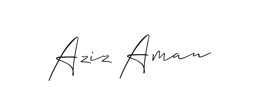 Also we have Aziz Aman name is the best signature style. Create professional handwritten signature collection using Allison_Script autograph style. Aziz Aman signature style 2 images and pictures png