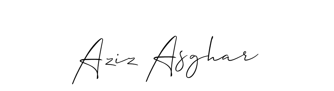 if you are searching for the best signature style for your name Aziz Asghar. so please give up your signature search. here we have designed multiple signature styles  using Allison_Script. Aziz Asghar signature style 2 images and pictures png