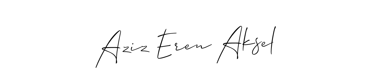 How to make Aziz Eren Aksel signature? Allison_Script is a professional autograph style. Create handwritten signature for Aziz Eren Aksel name. Aziz Eren Aksel signature style 2 images and pictures png