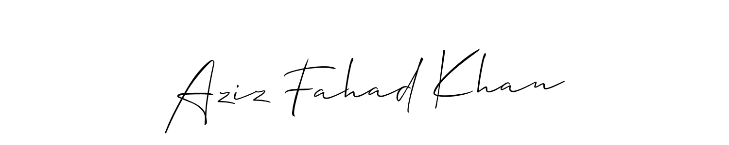 Similarly Allison_Script is the best handwritten signature design. Signature creator online .You can use it as an online autograph creator for name Aziz Fahad Khan. Aziz Fahad Khan signature style 2 images and pictures png