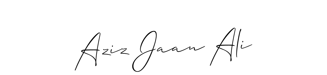 You should practise on your own different ways (Allison_Script) to write your name (Aziz Jaan Ali) in signature. don't let someone else do it for you. Aziz Jaan Ali signature style 2 images and pictures png