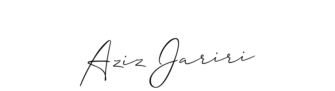 Allison_Script is a professional signature style that is perfect for those who want to add a touch of class to their signature. It is also a great choice for those who want to make their signature more unique. Get Aziz Jariri name to fancy signature for free. Aziz Jariri signature style 2 images and pictures png