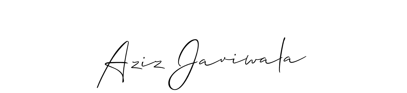 The best way (Allison_Script) to make a short signature is to pick only two or three words in your name. The name Aziz Javiwala include a total of six letters. For converting this name. Aziz Javiwala signature style 2 images and pictures png